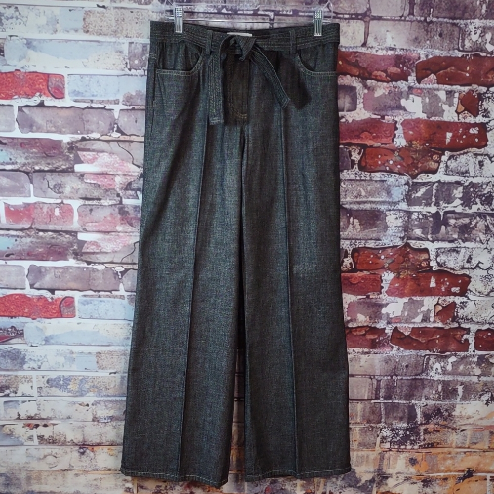 Calvin Klein Black Denim Wide Leg Pants